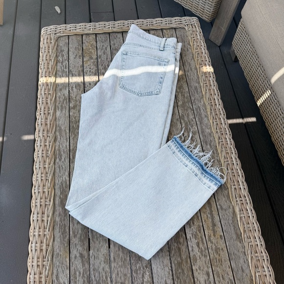 rag & bone faded blue Straight Leg Jeans with frayed hem - Picture 5 of 5